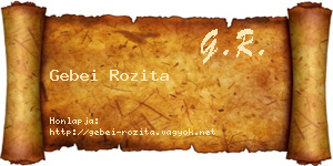 Gebei Rozita névjegykártya